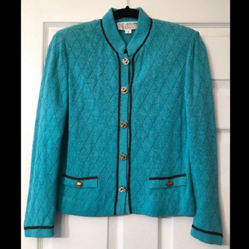 St John teal jacket size 2